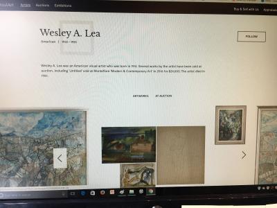 Wesley Lea Oil Painting in Gilt Frame Titled Four Pensive Woman Deep Dreams