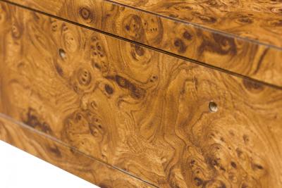West Michigan Furniture Company American Mid Century Burl Laminate Campaign Desk