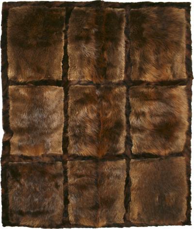 Western European Natural Otther Fur Rectangular Rug France 1970s