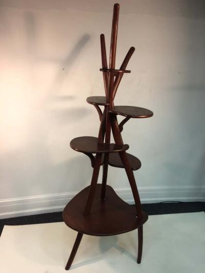 Wharton Esherick Organic Modern Sculptural Tiered Wood Stand