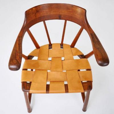 Wharton Esherick Rare Pair of Walnut Captain Chair by Wharton Esherick