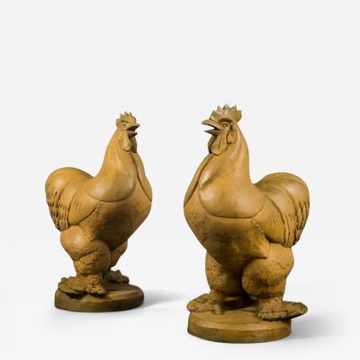 Wheeler Williams Pair Gatepost Roosters