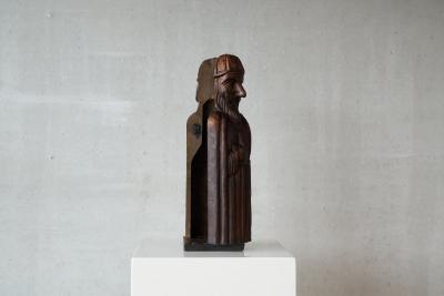 Whimsical Knight Bottle Holder Cabinet in Solid Wood 1960s
