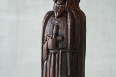 Whimsical Knight Bottle Holder Cabinet in Solid Wood 1960s