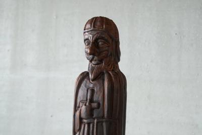 Whimsical Knight Bottle Holder Cabinet in Solid Wood 1960s