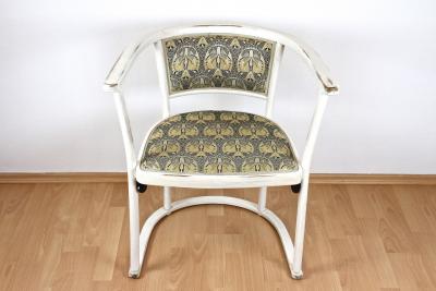 White Art Nouveau Armchair by Marcel Kammerer Early 20th Century AT ca 1908