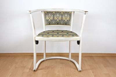 White Art Nouveau Armchair by Marcel Kammerer Early 20th Century AT ca 1908