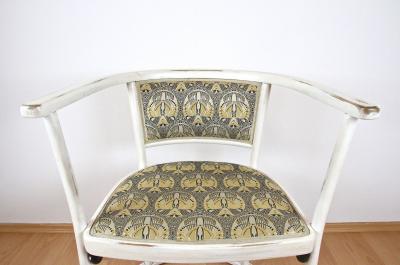 White Art Nouveau Armchair by Marcel Kammerer Early 20th Century AT ca 1908