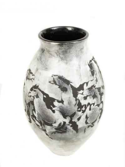 White Ceramic Horse Design Vase