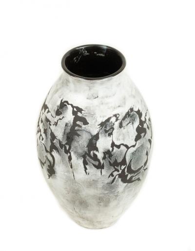 White Ceramic Horse Design Vase