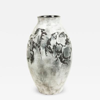 White Ceramic Horse Design Vase