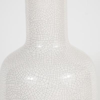 White Crackle Lamp with Long Neck