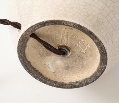 White Crackle Oivid Lamp Manufacture de Boulogne France 1930 s
