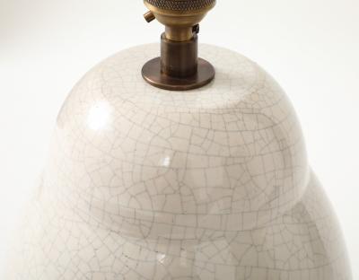White Crackle Oivid Lamp Manufacture de Boulogne France 1930 s