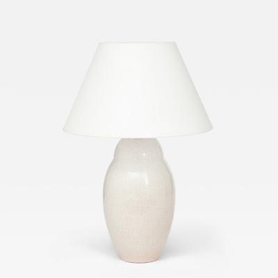 White Crackle Oivid Lamp Manufacture de Boulogne France 1930 s