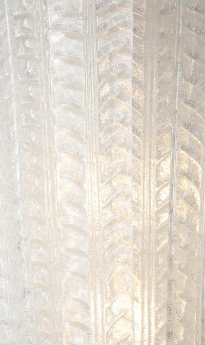 White Frosted Textured Murano Glass and Brass Pendant Chandelier Italy 2022