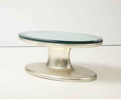 White Gold Oval Coffee Table