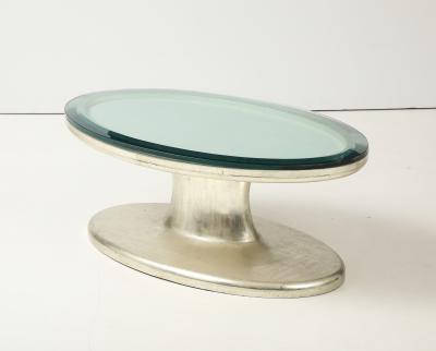 White Gold Oval Coffee Table