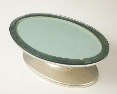 White Gold Oval Coffee Table