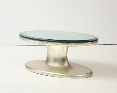 White Gold Oval Coffee Table