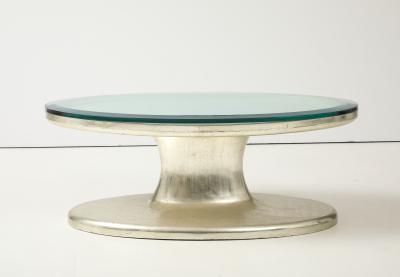 White Gold Oval Coffee Table