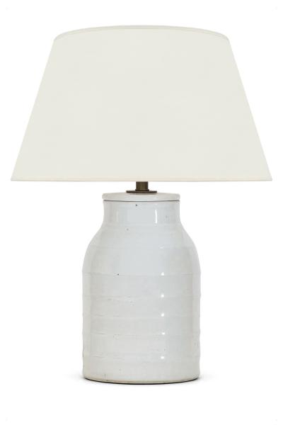 White Ironstone Table Lamp