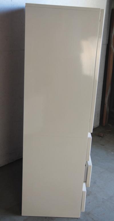 White Lacquered Entertainment Center Attributed to Milo Baughman
