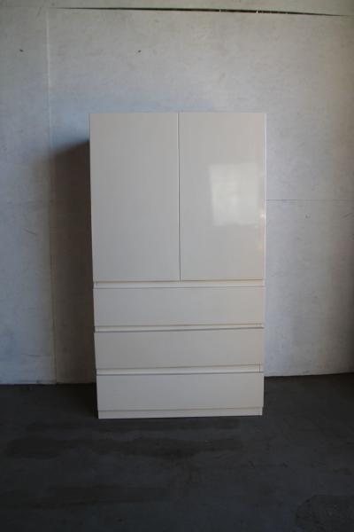 White Lacquered Entertainment Center Attributed to Milo Baughman