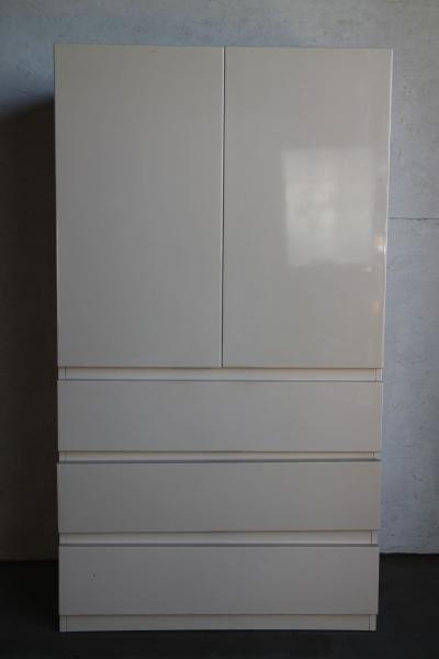 White Lacquered Entertainment Center Attributed to Milo Baughman