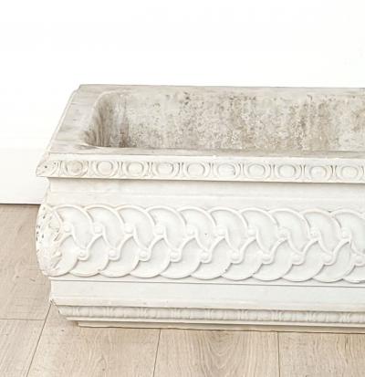 White Marble Carved Classical Rectangular Basin 19th Century or Earlier