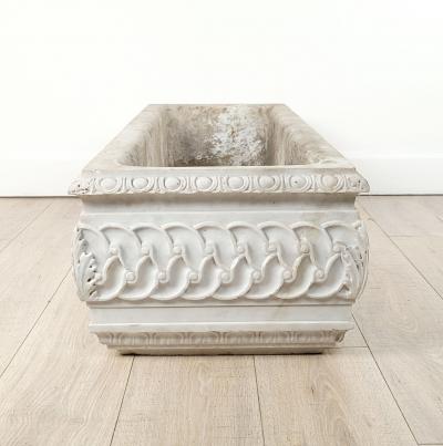 White Marble Carved Classical Rectangular Basin 19th Century or Earlier