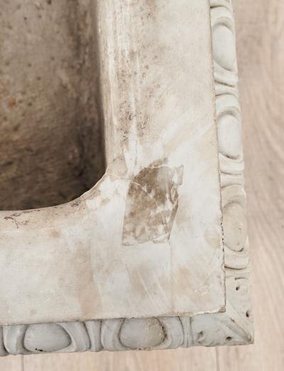 White Marble Carved Classical Rectangular Basin 19th Century or Earlier