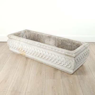 White Marble Carved Classical Rectangular Basin 19th Century or Earlier