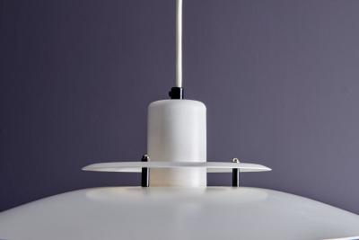 White Mid Century Modern Pendant Lamp in the Style of Poul Henningsen