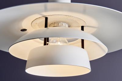White Mid Century Modern Pendant Lamp in the Style of Poul Henningsen