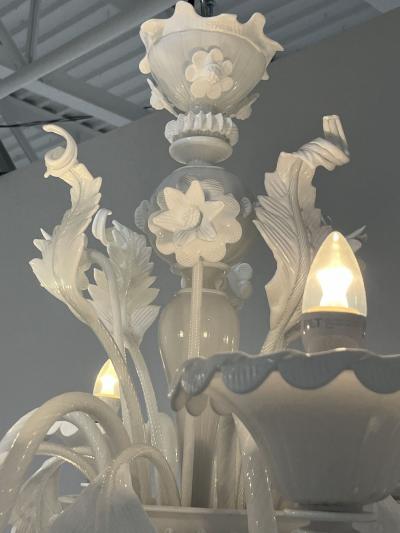 White Murano Glass Chandelier by LaMurrina