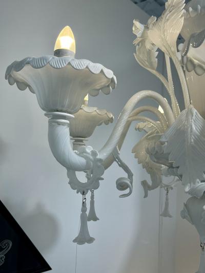 White Murano Glass Chandelier by LaMurrina