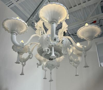 White Murano Glass Chandelier by LaMurrina