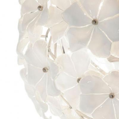 White Murano globe flower chandelier