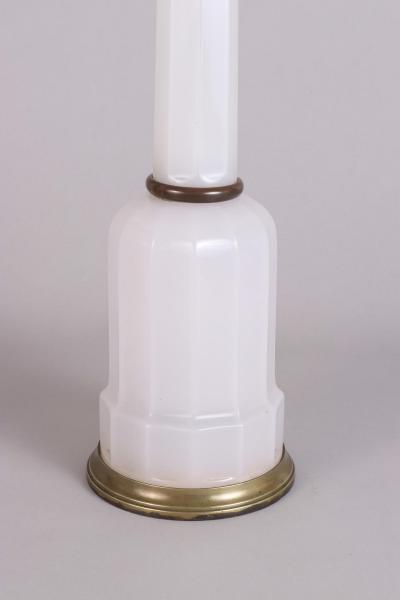 White Opaline Column Lamp 19th c