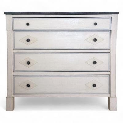 White Painted Commode with Belgian Bluestone Top