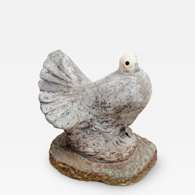 White Painted Dove Garden Ornament, Mid 20th Century