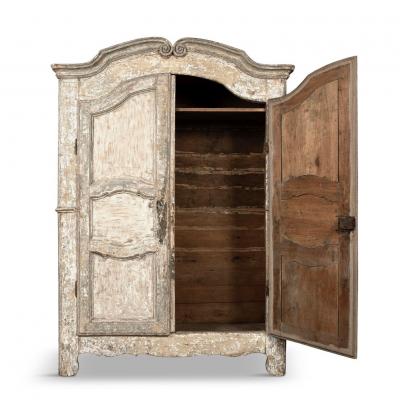 White Painted French Rococo Wardrobe