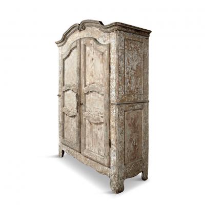 White Painted French Rococo Wardrobe