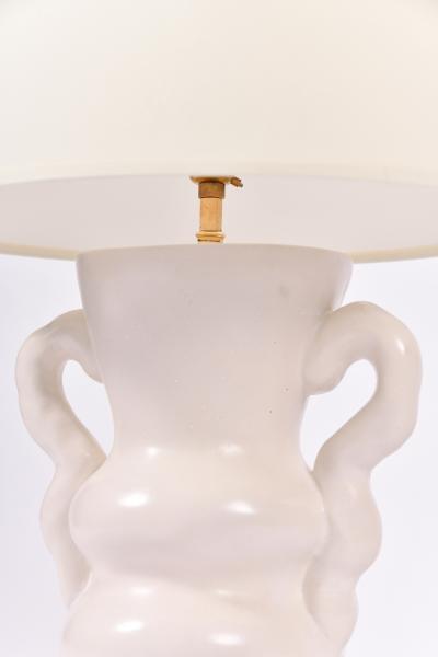 White Polished Plaster Table Lamp by Dorian Caffot de Fawes