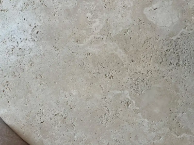 White Roman Travertine Dining Table by Le Lampade