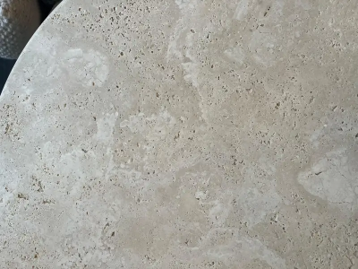 White Roman Travertine Dining Table by Le Lampade