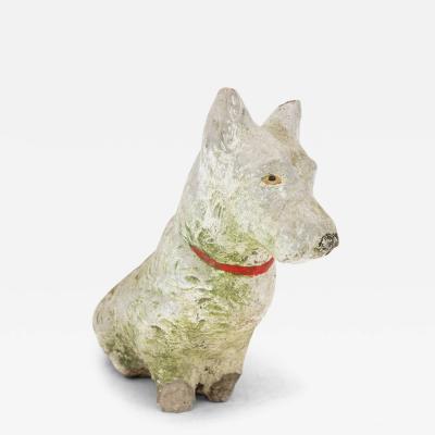 White Westie Dog Garden Ornament Reconstituted Stone English Mid 20th C 