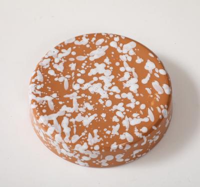 White on Terracotta Splaterware Canisters