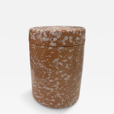 White on Terracotta Splaterware Canisters